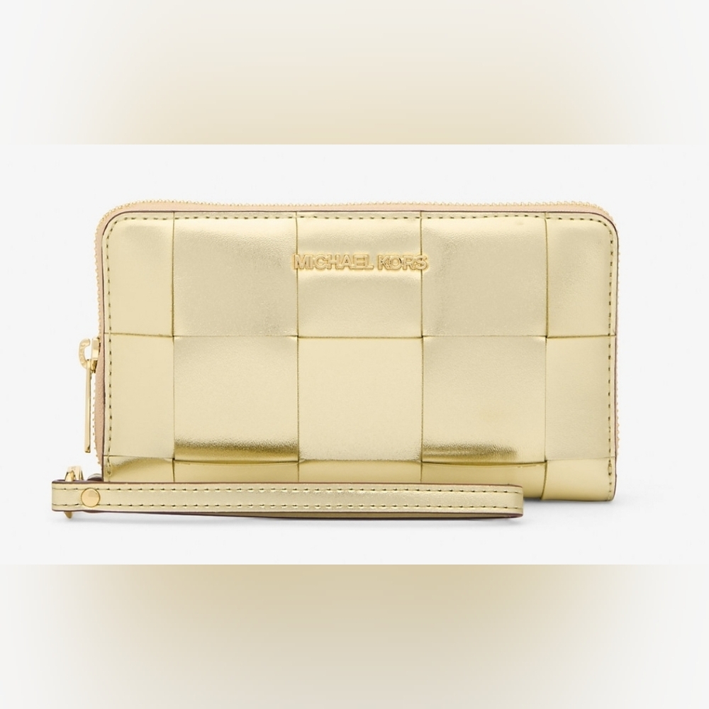 Michael Kors OutletJet Set Travel Large Metallic Smartphone Wallet NWT